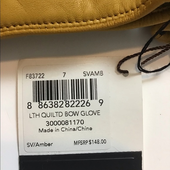 Coach Cashmere Leather Gloves Mustard  new Sz7 - Picture 3 of 3